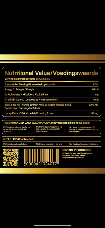 Bonbons gélifiés aux graines noires