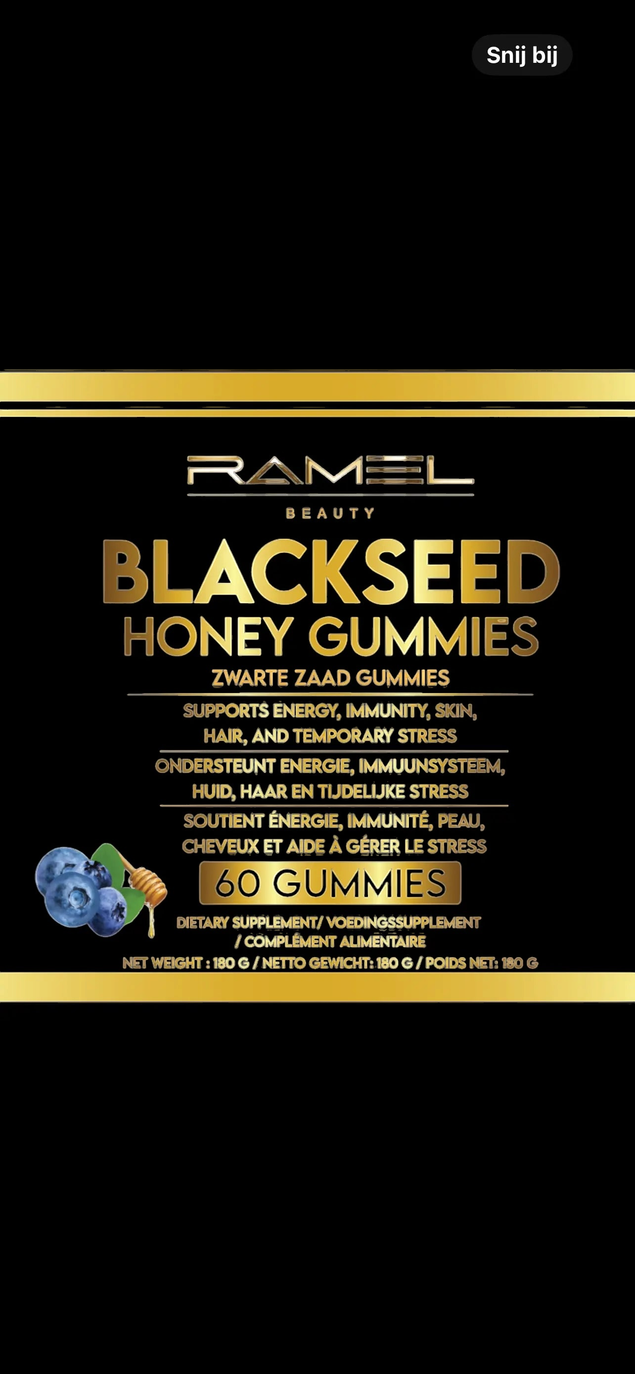 Bonbons gélifiés aux graines noires