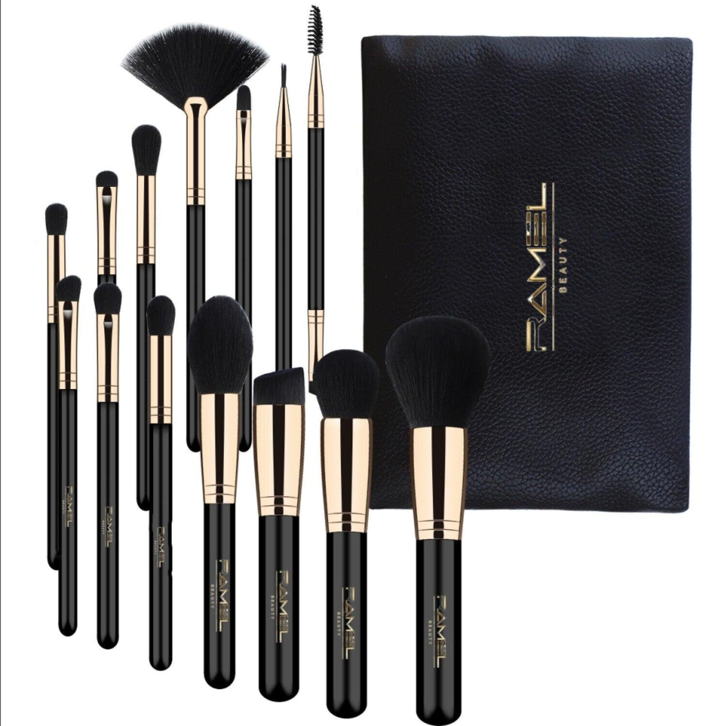Black Gold Vegan Brush set (15pc)